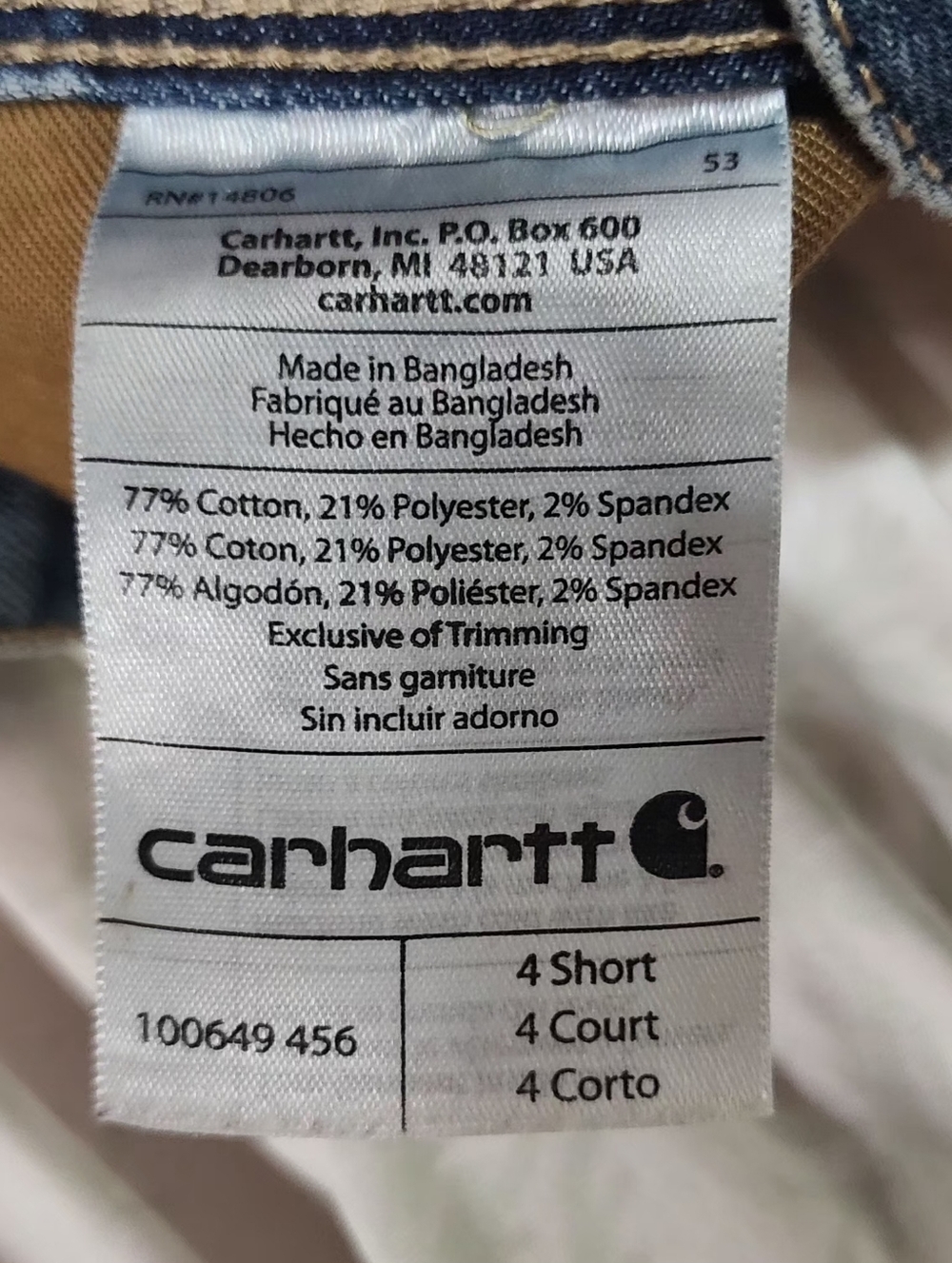LIKE NEW! WOMEN'S CARHARTT ORIGINAL FIT JASPER JEAN SIZE 4S - Picture 5 of 5